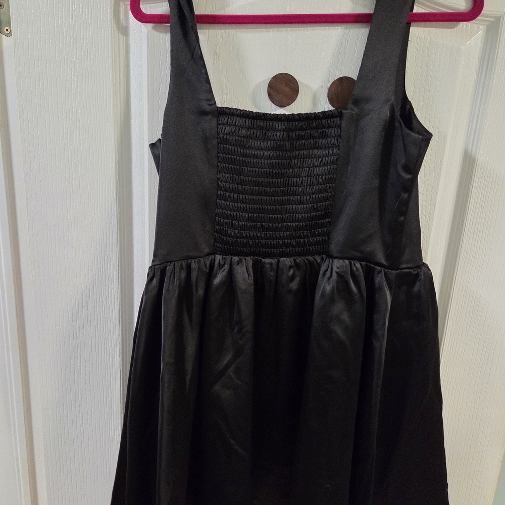 [✨️BOGO✨️] NWT Target Wild Fable Black Satin Corset- Bodice Mini Dress- Large - Picture 4 of 5
